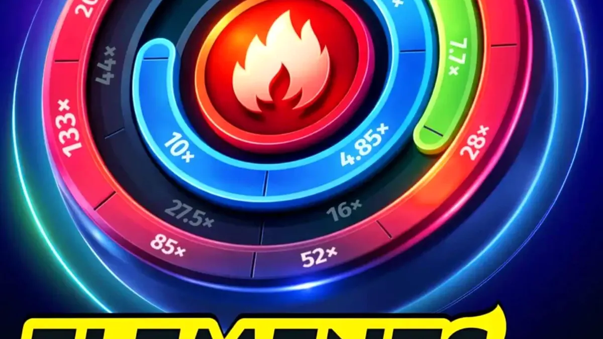 Tampilan visual slot Elements of Power dengan elemen alam yang bercahaya